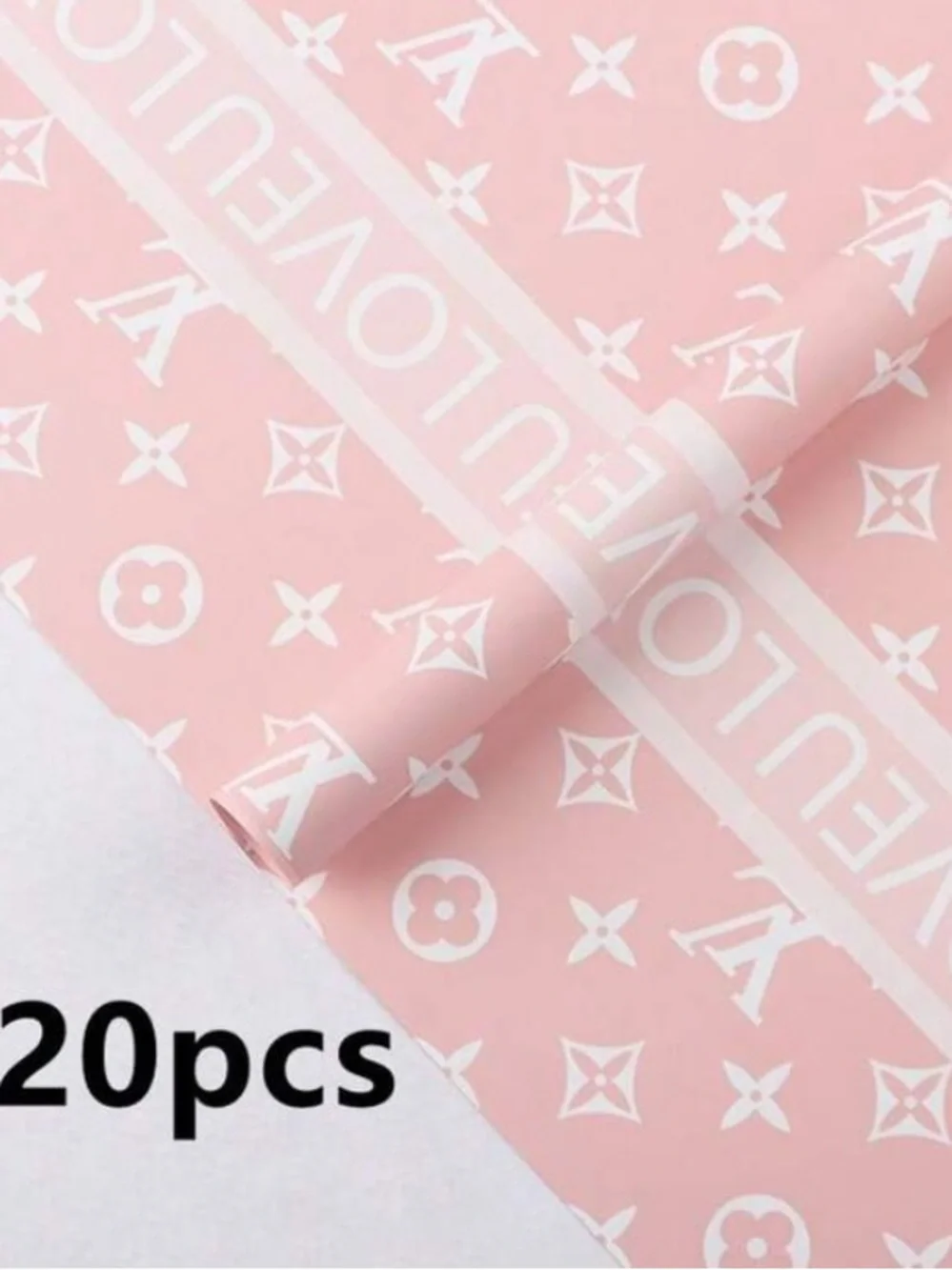 Pink & White Luxury LV Print Gift Wrapping Paper